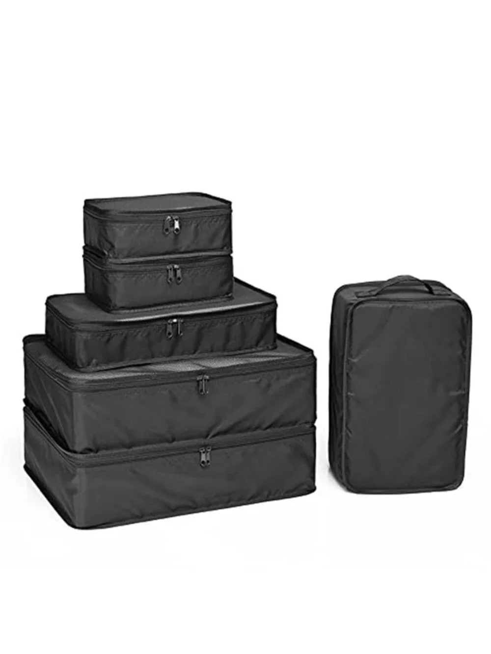 Packing Cubes Travel Organizer Set Compression Luggage Bags Shoe Bag 6 Piece